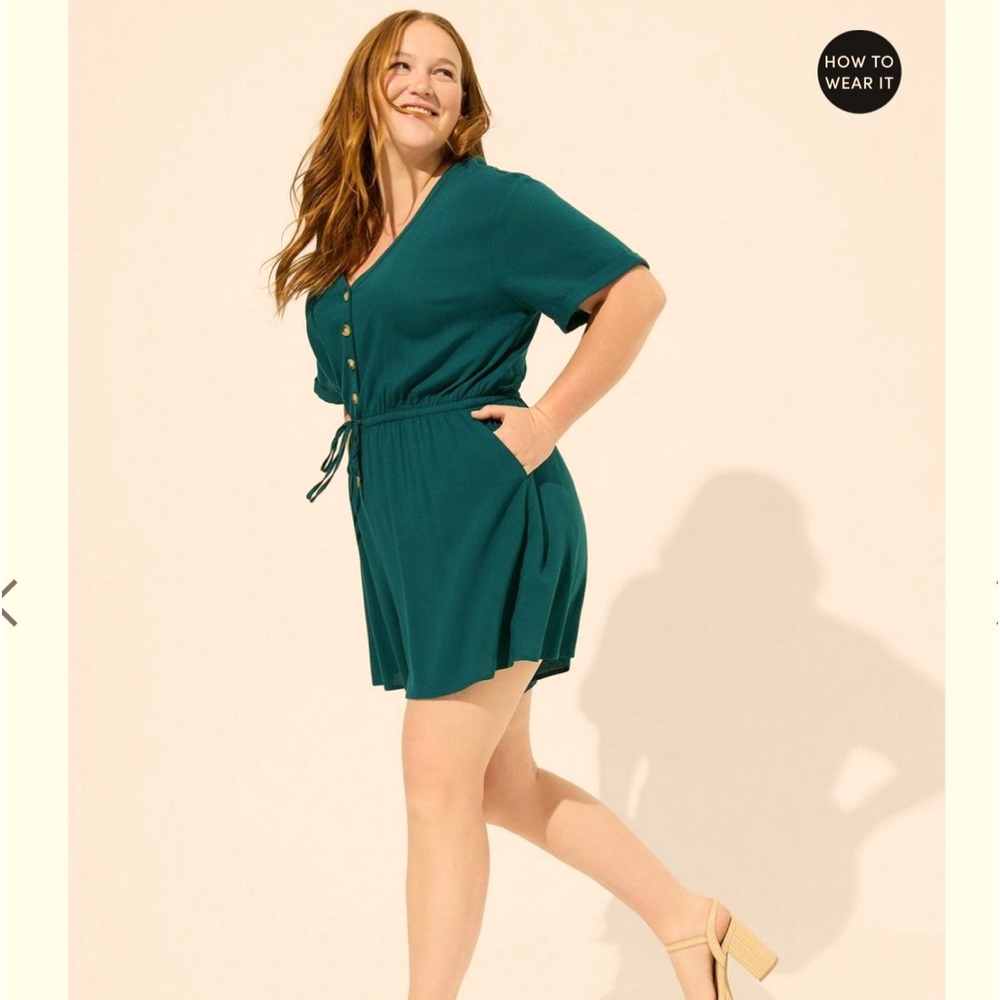 NWT TORRID DEEP TEAL ROMPER size 3